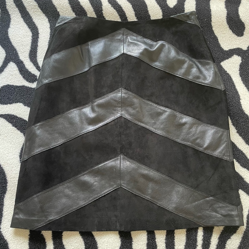 Vintage leather chevron skirt